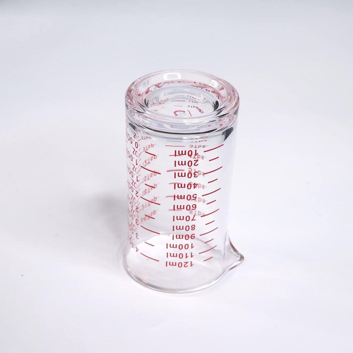 Ackers 4 Oz Glass Measuring Cup,Borosilicate Shot Glass with V-Shaped Spout-Red Line