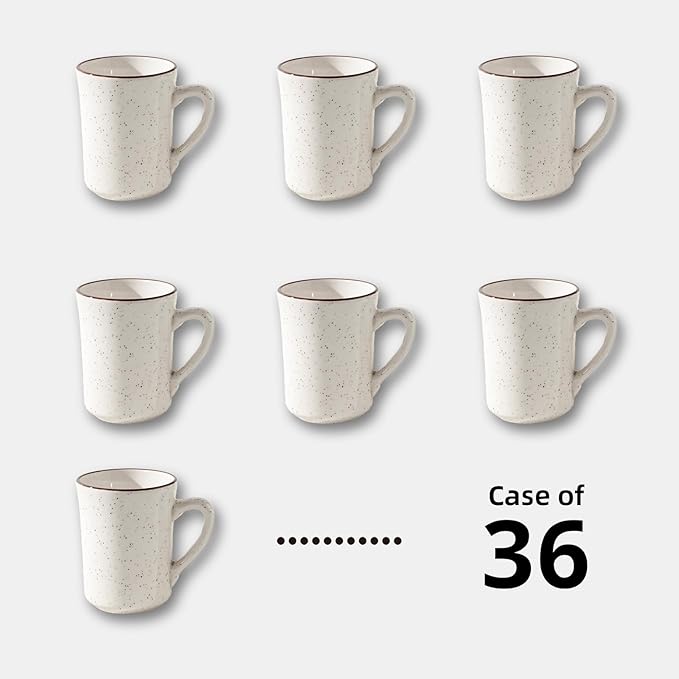 Stoneware Narrow Rim Commercial Grade Brown Speckle, Mug 8.5oz, Case of 36