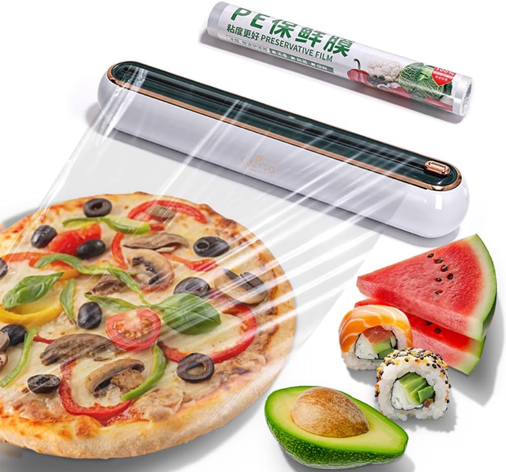 EasyCutter- The Premium Effortless Cling Film Dispenser for Every Kitchen by COZYTO (Grand Green)