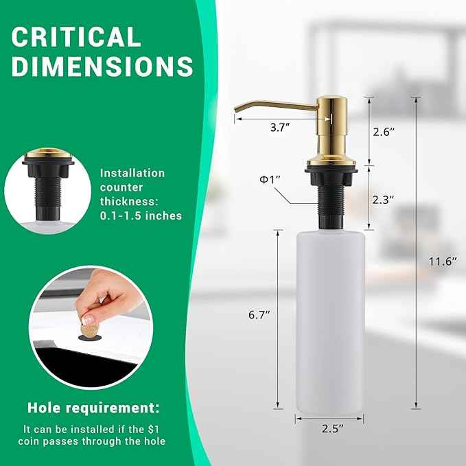Fapully Commercial Kitchen Sink Faucet with Pull Down Sprayer Brushed Gold Single Handle Faucets for Kitchen Sink, Kitchen Faucet with Soap Dispenser and Deck Plack for 4 Hole