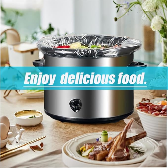 Slow Cooker Liners 20 Count Cooking Bags Extra Large Size Disposable Pot Liners, Fit 6QT to 10QT for Slow Cooker Cooking Trays Suitable for Oval & Round Pots 14"x 22", 20 Liners