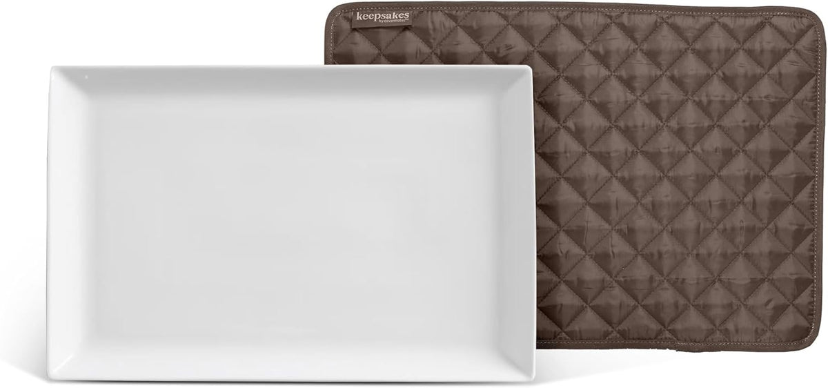 Covermates Keepsakes - Quilted Divider Set - Set of 4 - Scratch & Breakage Protection - Stain Resistant - Machine Washable - China Storage, Bronze