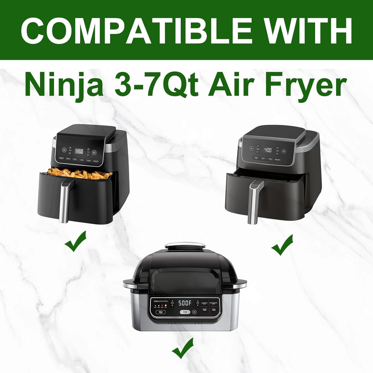 100 Pcs Non-Stick Disposable Parchment Paper Pads Air Fryer Liners Compatible with Ninja AG301 Indoor Grill Air Fryer