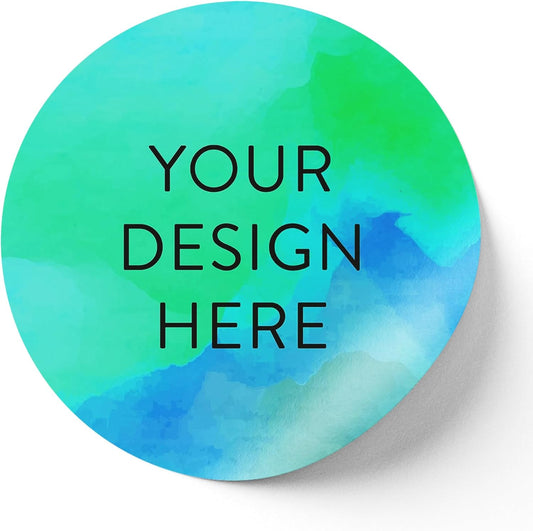 100 Custom Vinyl Stickers - Upload Your own Image, Text, Design, Logo - Personalized Logo Labels for Handmade, Packaging, Bottle, Jars, Candle, Brand Stickers (Blue Green, 4x4)