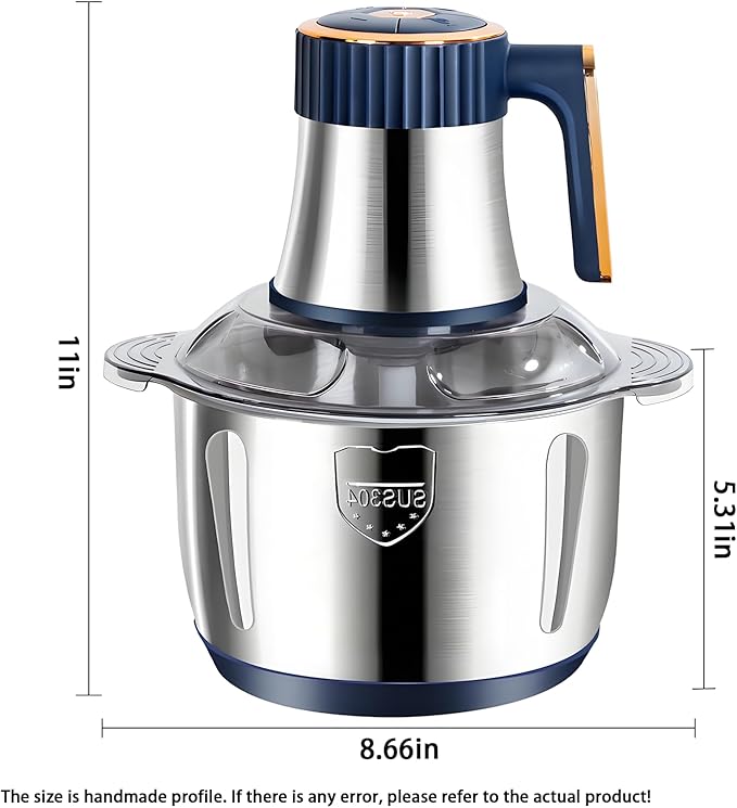 Electric Food chopper, Food Processors, Meat Grinder, 800W, 18/10 Stainless Steel, 3L Capacity,Vegetable Chopper,5-key Buttons,Quadruple-Layer 4 Blades,Suitable For Food processing and Chopping