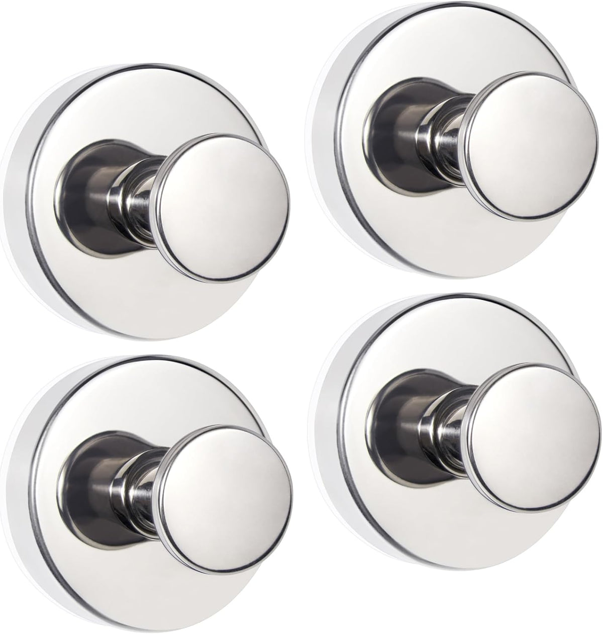 ZESLMG Suction Cup Hooks for Shower Wall, Door Wreaths, Removable Inside Shower Towel Hooks for Bathroom Window Glass Kitchen- Bath Robe Loofah Suction Hooks for Hanging More Surfaces (Chrome, 4 Pack)