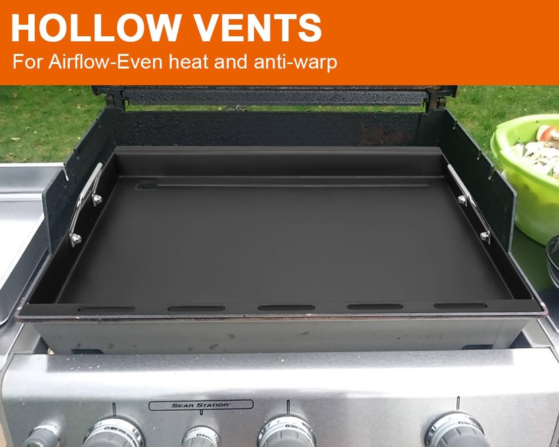 Full-Size Griddle Inserts for Weber Genesis 300 Series Gas Grills, Flat Top Griddle Accessories for Weber Genesis E-310 S-310 E-320 S-320 E-330 S-330 EP-310 EP-320 EP-330 CEP-310 Burner Gas Grills