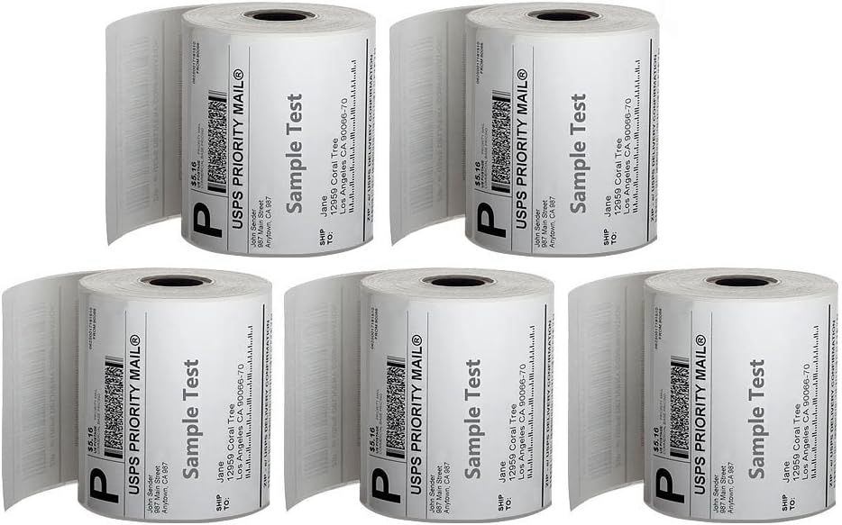 FungLam 4x6 Thermal Labels, 40 Rolls Thermal Printer Labels, 250 Labels/Roll, 1'' Core, Perforated and Strong Adhesive Shipping Labels, Compatible with Zebra and Most Thermal Label Printers