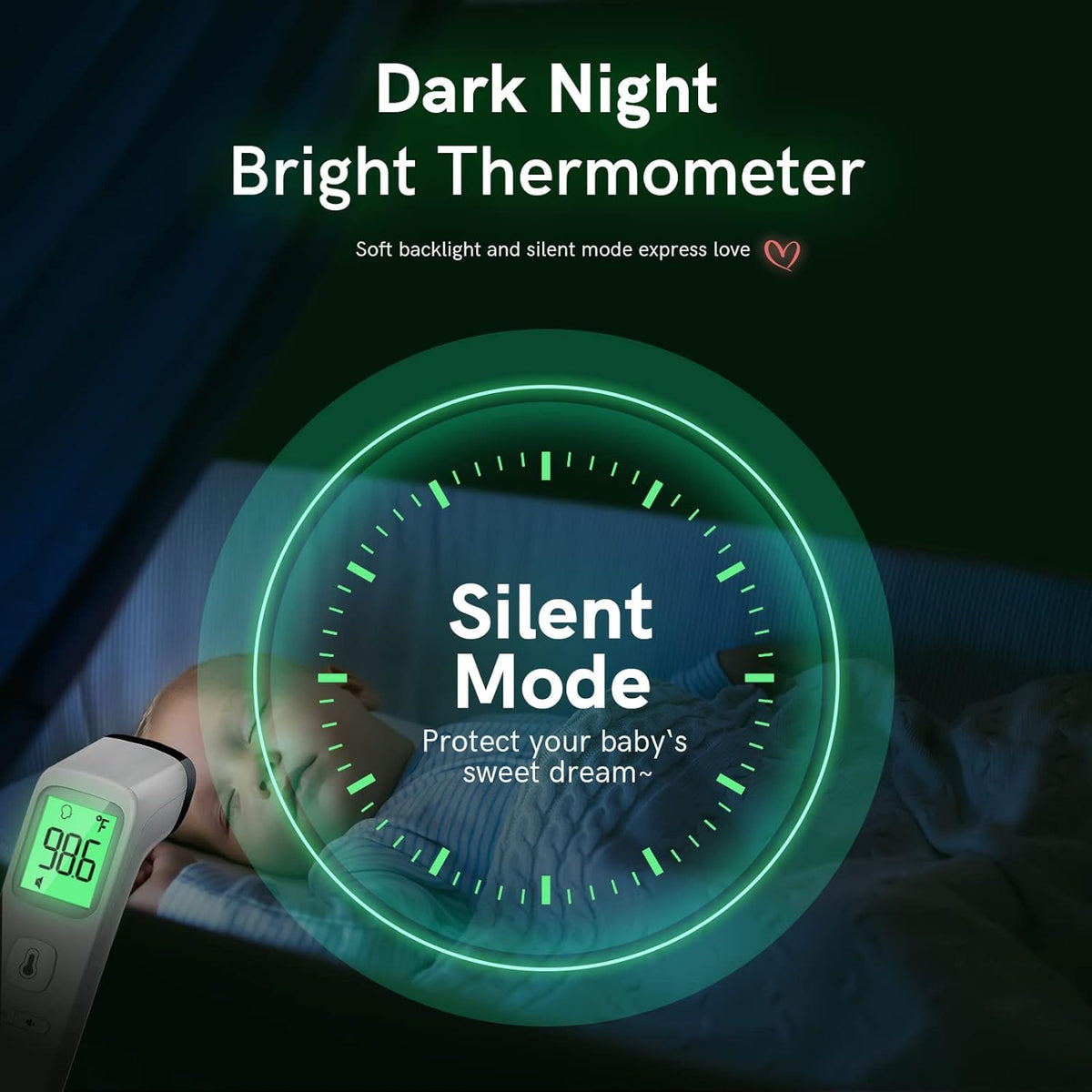 No-Touch Thermometer for Adults and Kids, Fast Accurate Digital Thermometer with Fever Alarm & Silent Mode, Easy-to-use, Forehead Thermometer for Babies, Kids & Elderly