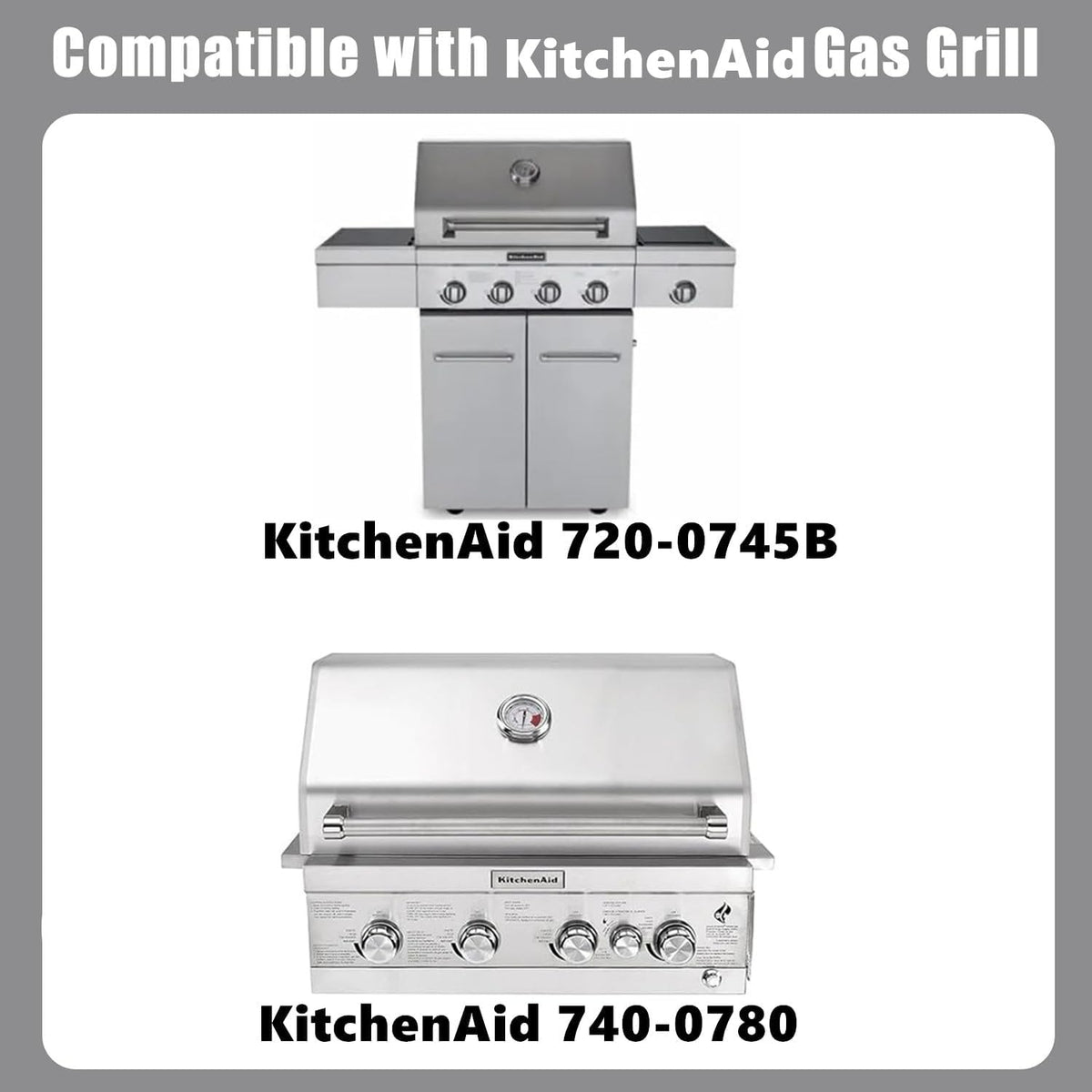 Full Size Griddle with Handles for Kitchen Aid 720-0745D 730-0745, Flat Top Grill Insert Replacement for KitchenAid 730-0745B 730-0745D 720-0819 740-0780, Carbon Steel, Non-stick