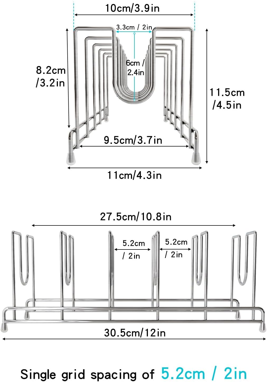 YQh 2 pack, pot cover rack, cutting board rack, kitchen cabinet or counter baking tray storage box, suitable for baking tray, cutting board, Frying pan, tray, reusable containers and covers