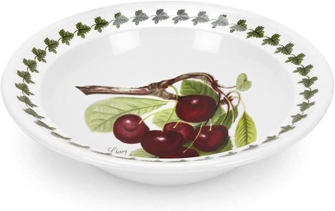 Portmeirion Pomona Collection 6.5" Bowl | Set of 6 | Assorted Fruit Motifs | Made of Fine Earthenware | Dishwasher and Microwave Safe | Made in England