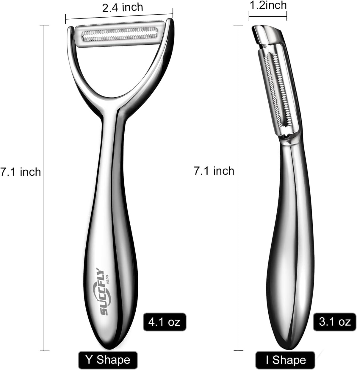 Vegetable Peeler Stainless Steel, Premium Potato Peelers for Kitchen, Veggie Fruit Peeler, Apple Carrot Cucumber Peeler，Ultra Sharp Rotary Blade, Heavy Duty Ergonomic Handle (5-year warranty）