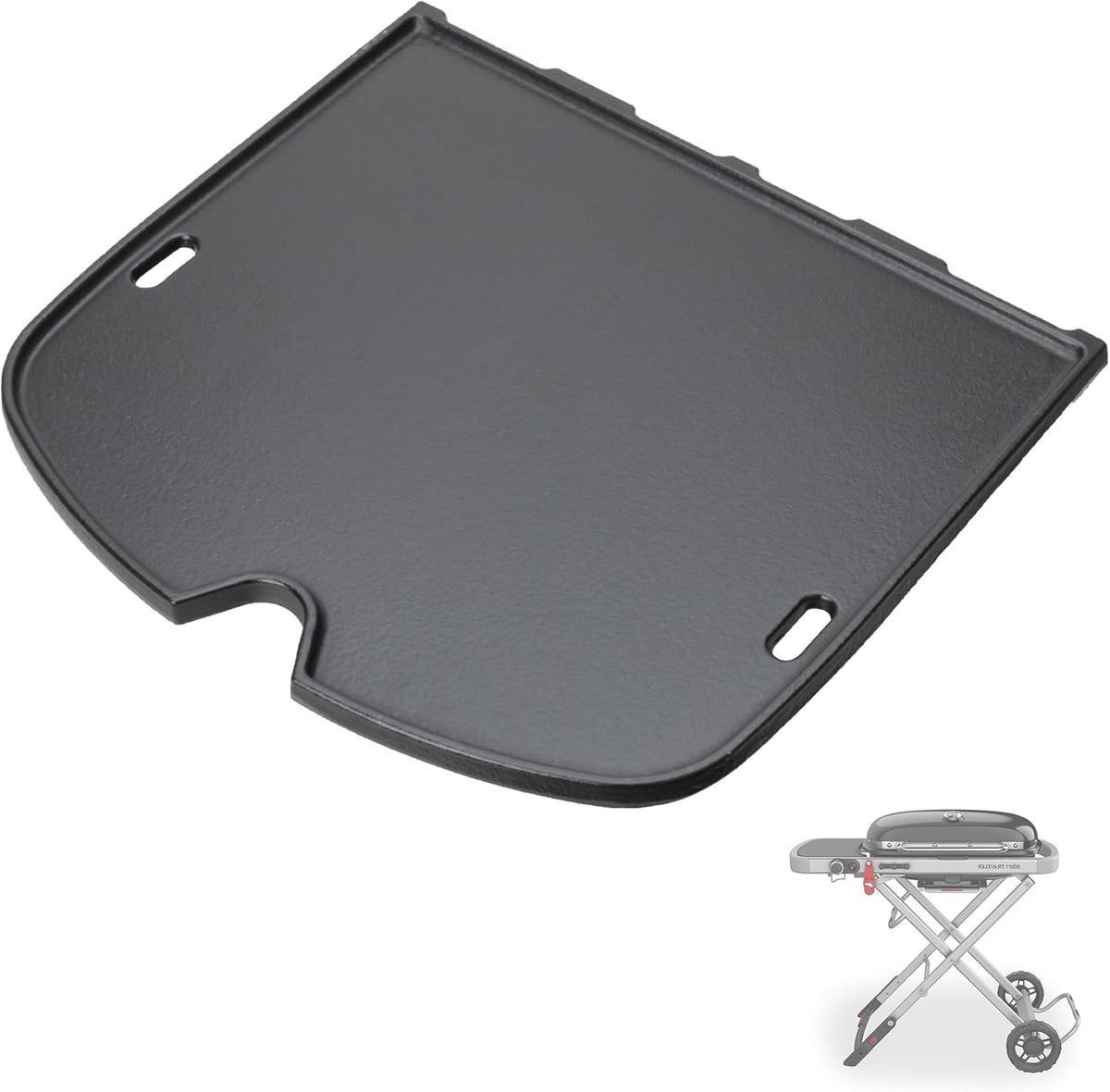 7034 Cast Iron Griddle for Weber 9010001 Traveler Portable Gas Grill, Replacement for Weber9010001, 9013001, 9020001 Gas Grill Accessories, Compatible with Weber Traveler Griddle Part