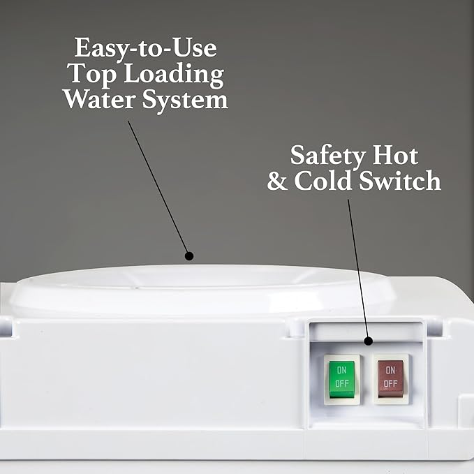 Igloo Top Loading Water Cooler for Hot & Cold Dispenser – White, Holds 3 & 5 Gallon Jugs, Child Safety Lock – for Homes, Kitchens, Offices, Dorms