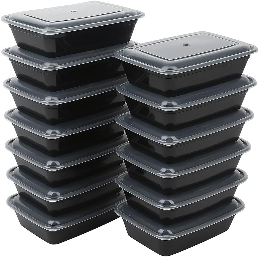 Ruthy's Outlet Meal Prep Containers W/Lids -Square Food Storage – BPA-Free| Stackable | Microwave | Freezer & Dishwasher Safe | Reusable Lunch Bento Box Portion Control & Planning (30 Pack, 24 oz)