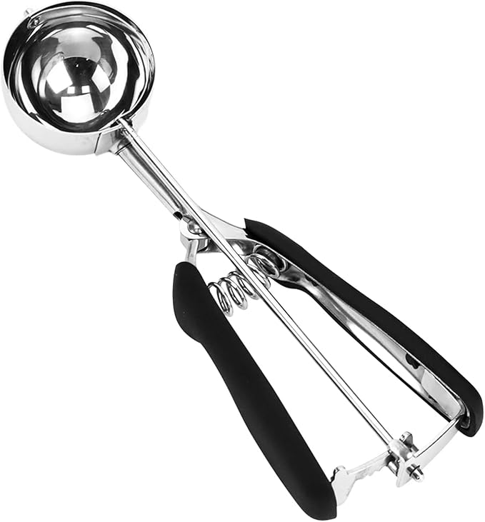 Ice Cream Scoop, Cookie Scoop, 4Tbsp/ 60ml/ 2oz Cookie Scoops for Baking, 18/8 Stainless Steel Cookie Scooper for Baking, Ice Cream Scooper with Trigger Release, Cookie Dough Scoop with Non-slip Grip