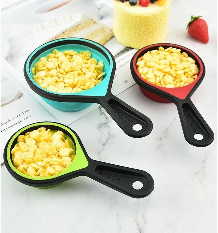 8 Piece Collapsible Silicone Measuring Cups and Spoons Set