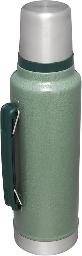 Stanley Classic Legendary Vacuum Bottle 1.5 qt | Wide Mouth with Leakproof Cup Lid | Keep Drinks Hot or Cold | Packable for Travel | Insulated Stainless Steel Thermos | BPA-Free | Hammertone Green