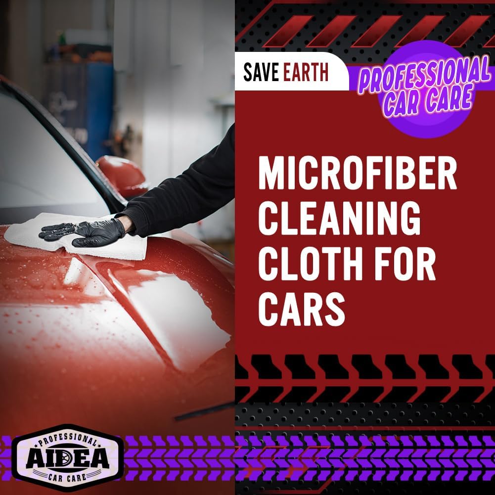 AIDEA Microfiber Cleaning Cloth White 150PK, Microfiber Towels for Cars, Premium Car Cloth, Dusting Cloths Lint Free Cleaning Rags for SUVs, House, Kitchen, Window, Workshops,12×12"