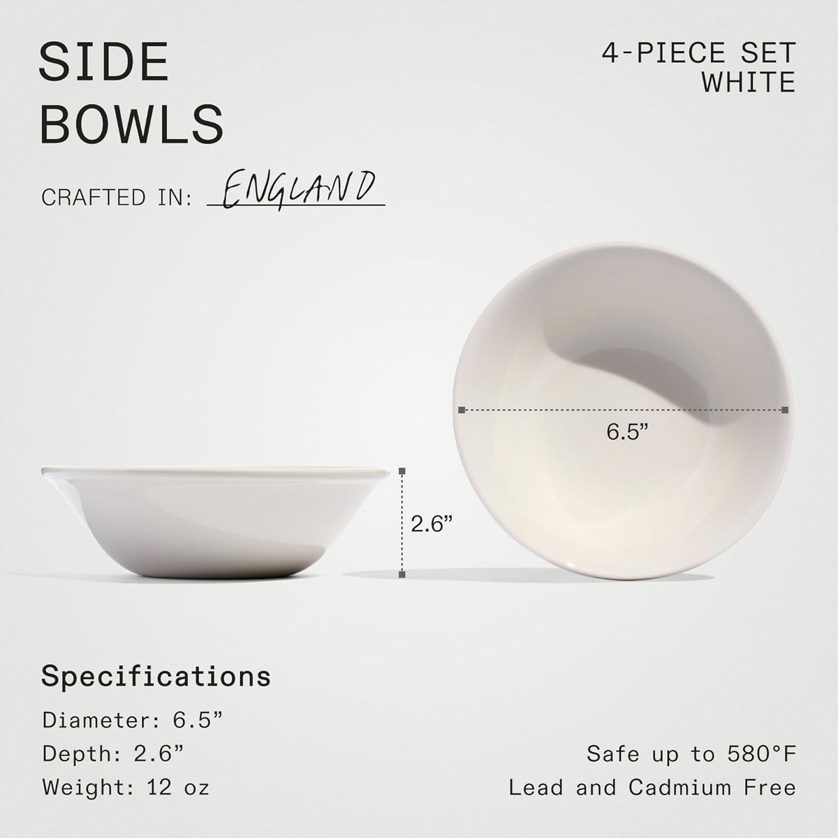 Made In Cookware - Set of 4 - Side Bowls - White - Porcelain England