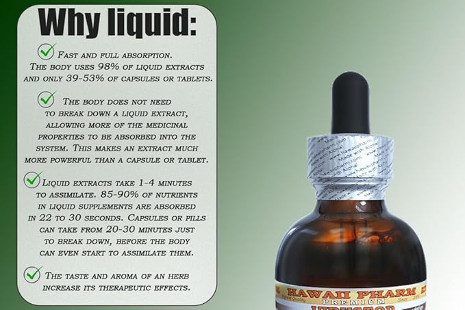 Queen's Root Alcohol-Free Liquid Extract, Queen's Root (Stillingia Sylvatica) Dried Root Glycerite Natural Herbal Supplement, Hawaii Pharm, USA 2x32 fl.oz