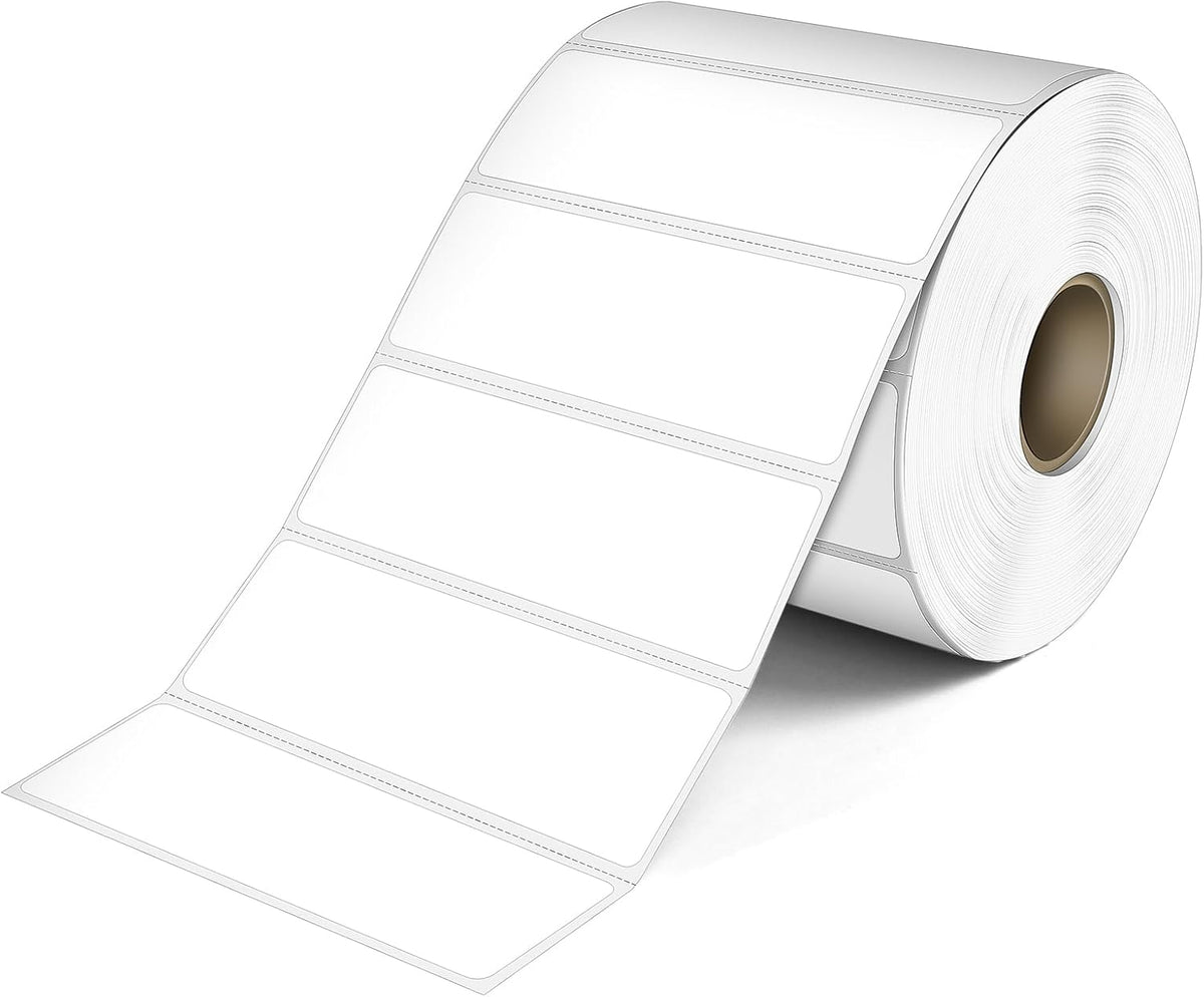 L LIKED 3" x 1" Direct Thermal Label, Permanent Adhesive Barcode Shipping Labels & Compatible with Rollo, Zebra and Other Desktop Printers (1 Roll, 1400 Labels)