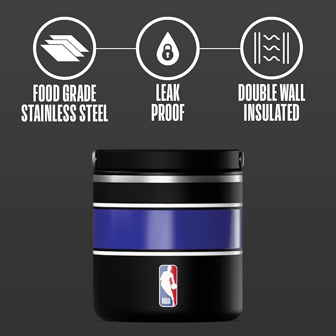Hydrapeak x NBA Officially Licensed Utah Jazz 25oz Stainless Steel Vacuum Insulated Thermos Food Jar with Handle, Wide Mouth Leak-Proof Soup Thermos for Adults, 10 Hours Hot and 16 Hours Cold