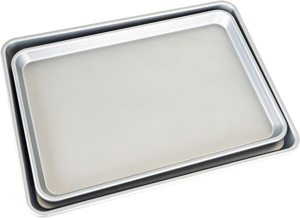 Viking 2-Piece Nonstick Baking Sheet Set, 15.5" & 17", Silver