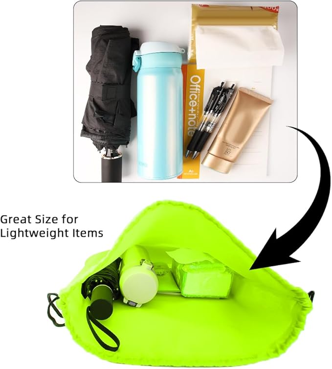 GoodtoU Drawstring Bags, Drawstring Backpack for Sport, Traveling, Team (60Pcs, Fluorescent Green)