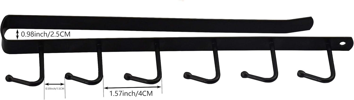 eywlwaar Cabinet Mug Holder Mug Cups Cabinet Mug Hooks Kitchen Storage Hanging Hooks (2 Pack-Black)