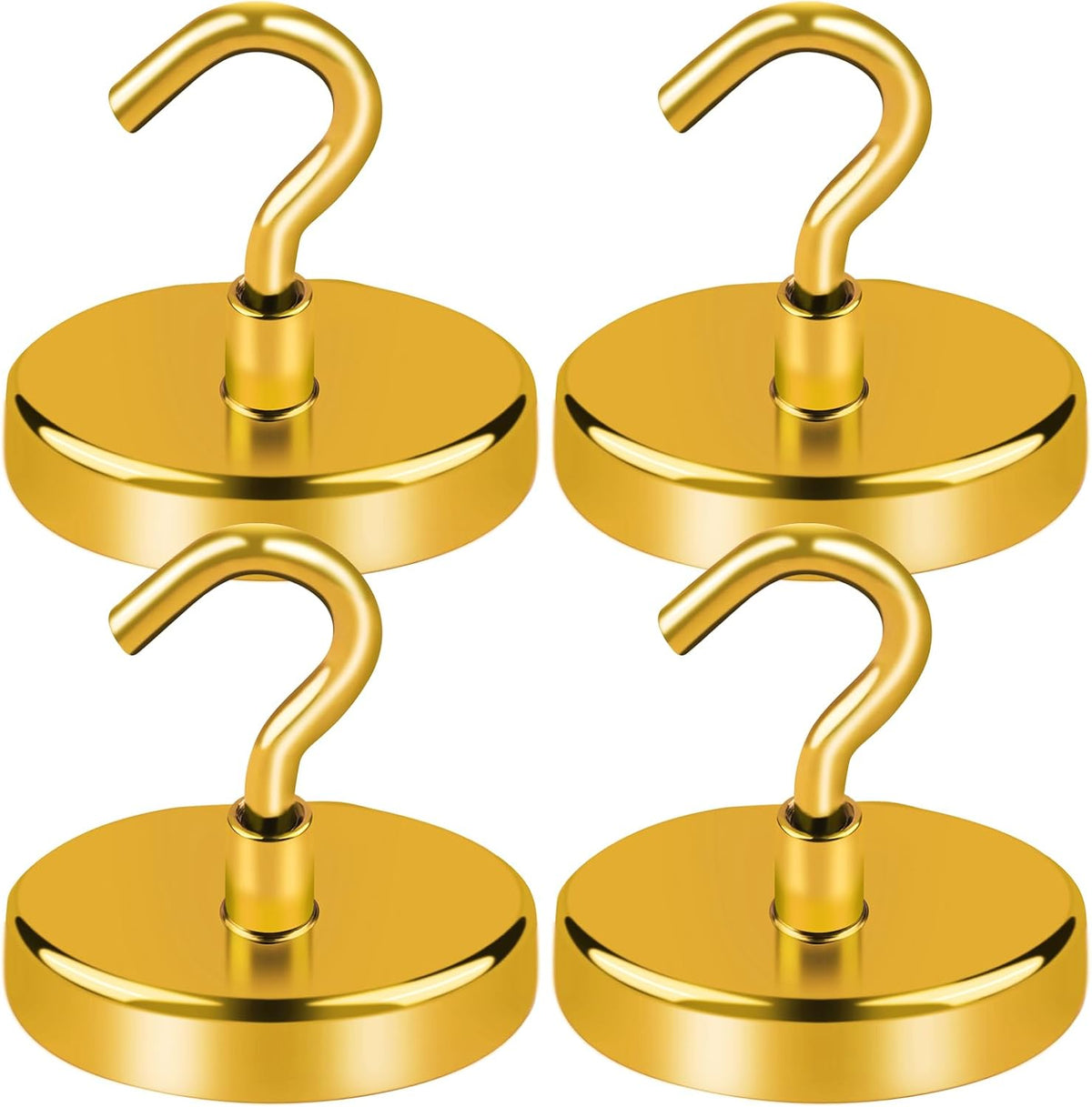 LOVIMAG Magnetic Hooks for Cruise Cabins, 150Lbs Cruise Magnets, Yellow Magnetic Hooks Heavy Duty for Hanging, Refrigerator, Grill-4 Pack
