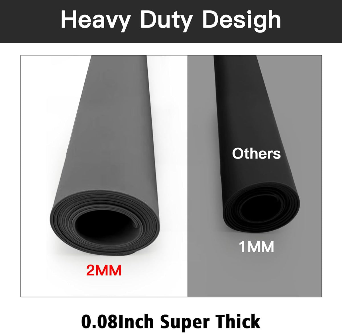 2MM Super Thick Large Silicone Mat, 23.6"x23.6" Silicone Mats for Kitchen Counter, Non-slip Heat Resistant Mat, Waterproof Countertop Protector Mats (Dark Grey)