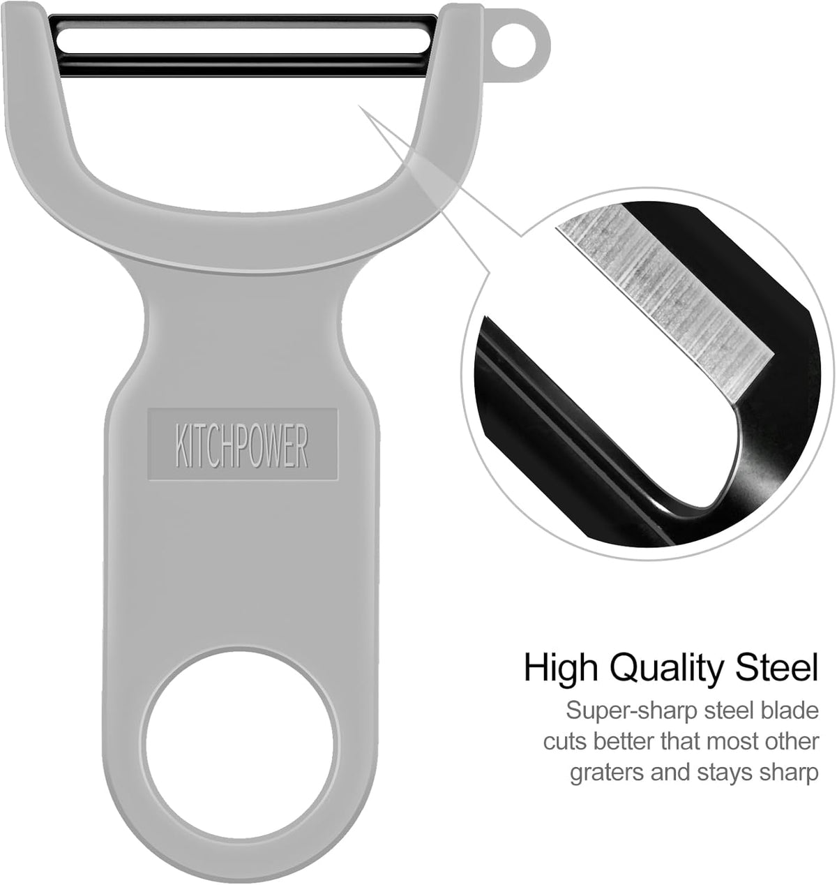 Original Vegetable Peeler, Potato Peelers for kitchen Carbon Steel Blade 3-Pack Grey/Blue/Black