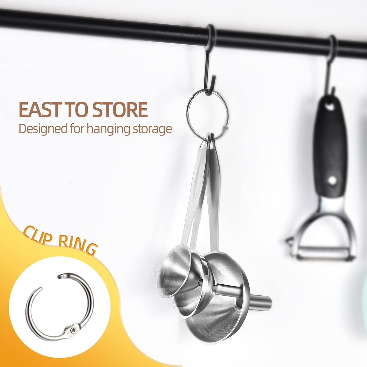Funnels for Kitchen Use Filling Bottles, Kitchen Funnel Set of 3, Small Funnels for Filling Small Bottles Transferring Essential Oil, Liquid, Spice, Dry Ingredients & Powder, Dishwasher Safe