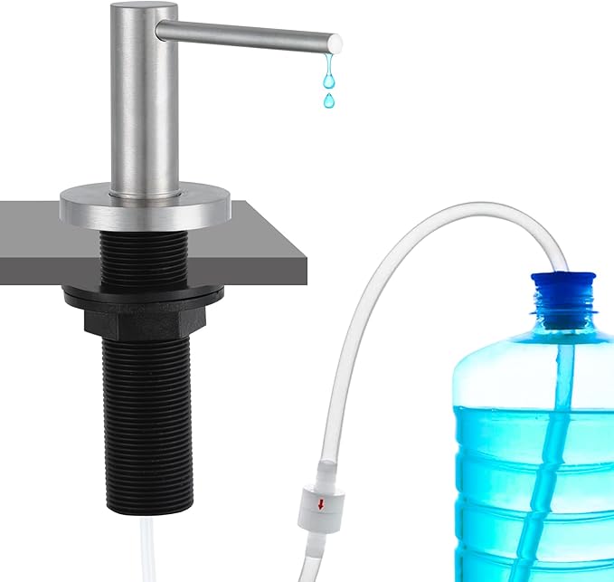 Gappo Upgraded Soap Dispenser for Kitchen Sink Brushed Nickel, Stainless Steel Countertop Pump, Built in Sink Soap Dispenser with 47" Extension Tube kit