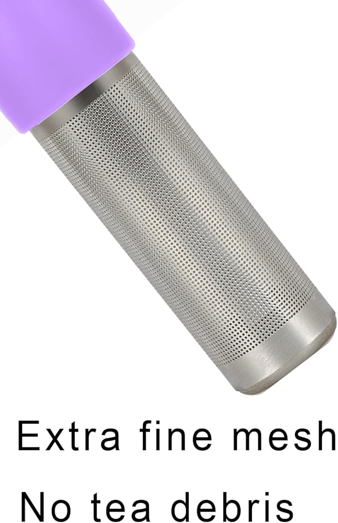 Leden Loose Leaf Tea Steeper Cute Tea Infuser for Girl Kids Extra Fine Mesh Tea Ball Stainless Steel Tea Filter for Cup Mug Pot Purple