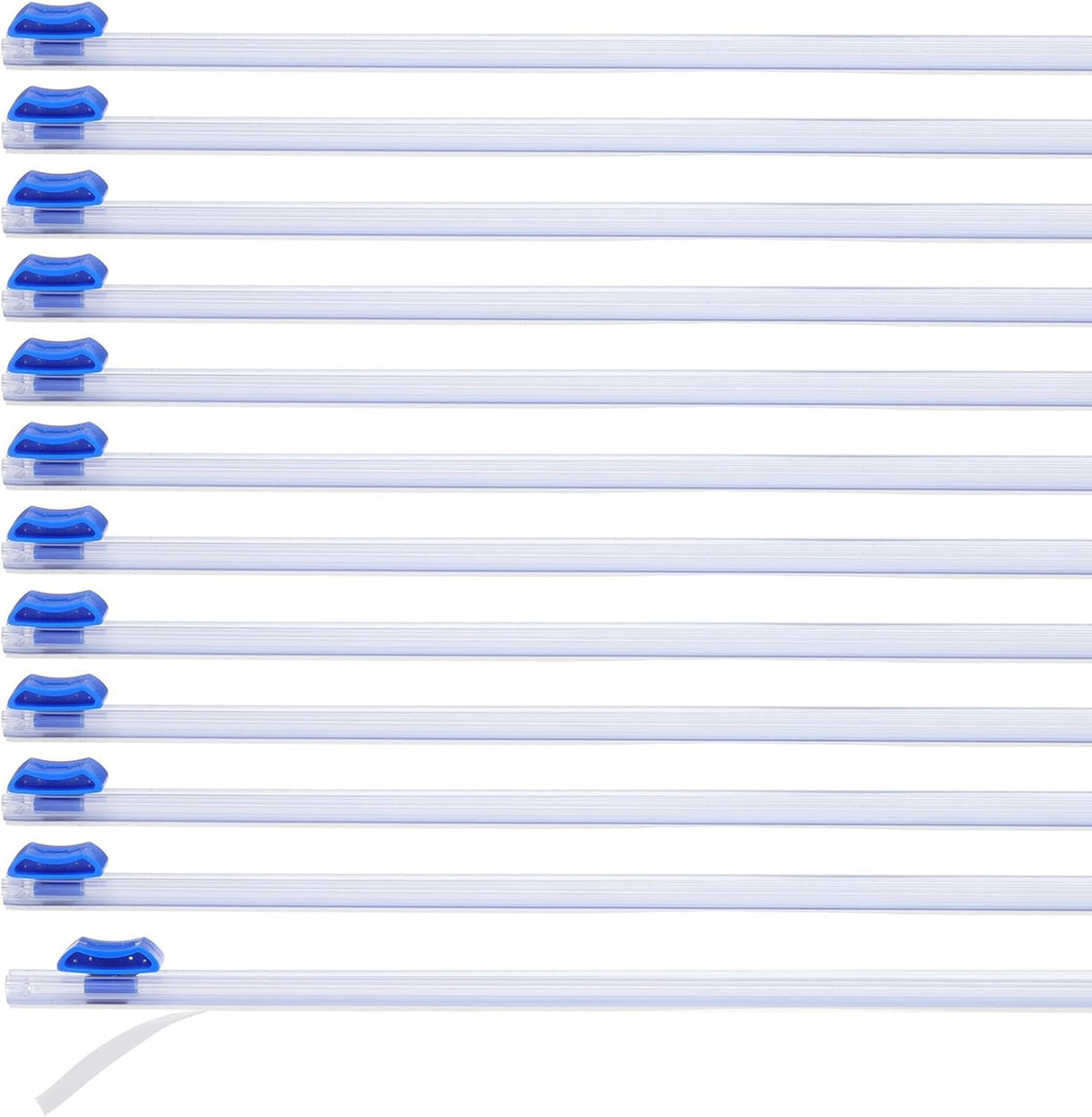 PATIKIL 12pcs Plastic Wrap Cutter, 17in Plastic Wrap Slide Cutter Self Adhesive Installation Replacement for Aluminum Foil Wax Paper Parchment Paper Wrap Dispenser, Blue