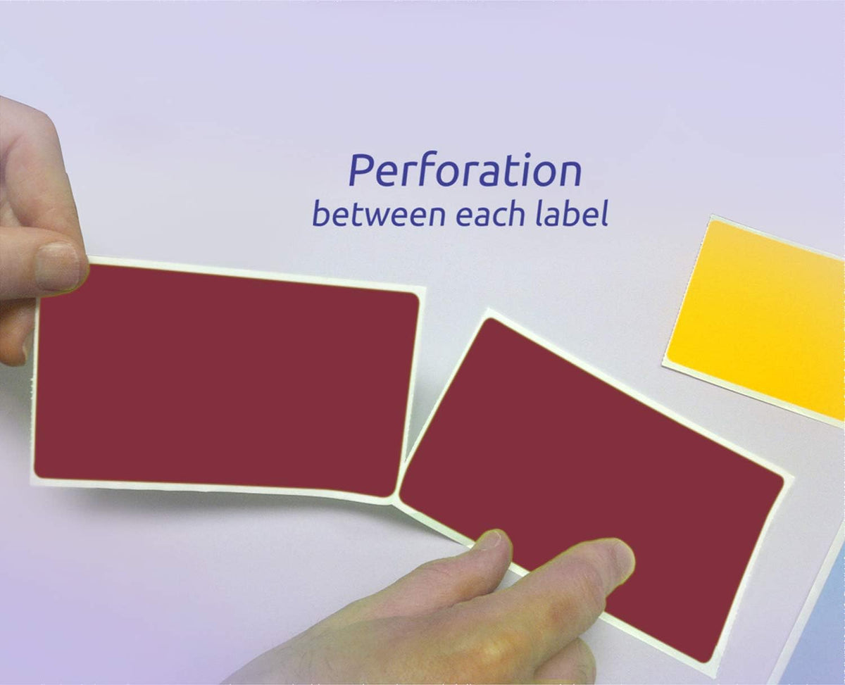 NextDayLabels 500 Rectangle Stickers (3" x 5") - Color Coding Labels Roll - Moving Labels for Boxes, Colored Inventory Stickers for Packing, Organizing, and Storage (Burgundy)
