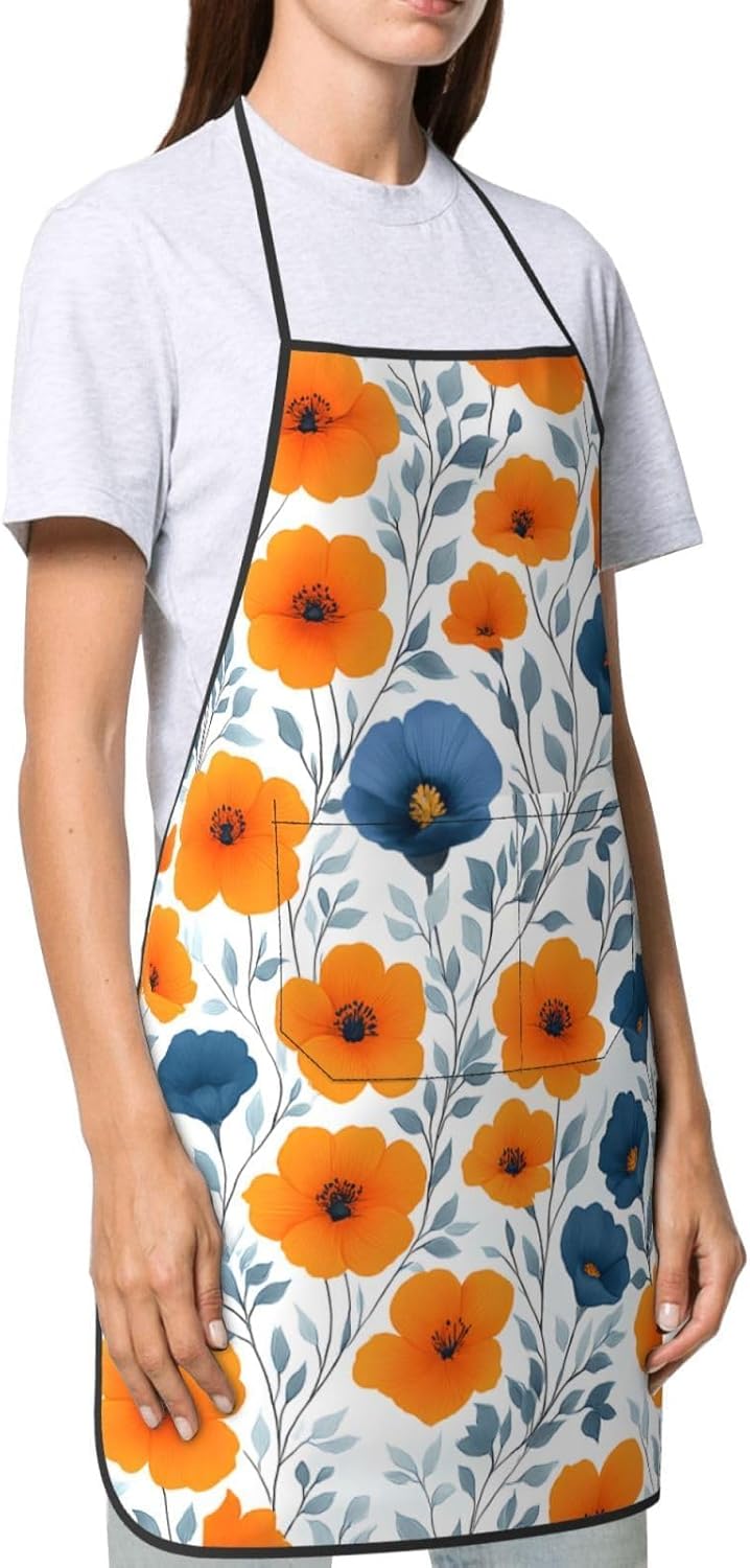 Women Men Bib Aprons Chef Cooking Aprons with Pockets for Kitchen Cooking BBQ Baking Grilling