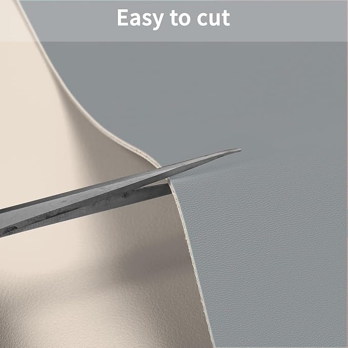 Leather Table Cover,1.8mm Thick,30x60 Inch Desk Cover,Large Desk Mat,Table Protector,Table Cover Protector,Glass Table Protector,Table Top Cover,(Off White+Light Gray,30x60)