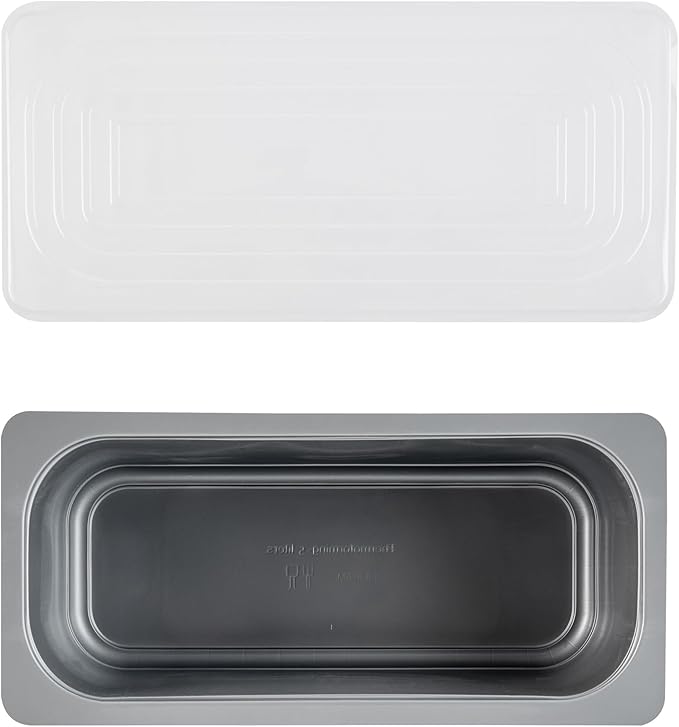 Restaurantware-RW Base 5 Quarts Ice Cream Containers, 100 Rectangle Disposable Containers - Durable, With Clear Lid, Black Plastic Box, For Ice Creams, For Cafes