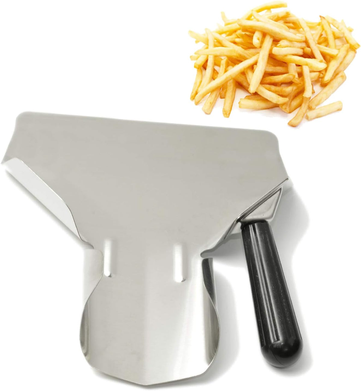 Stainless Steel French Fry Bagger Scoop Chip Popcorn Bagger Ice Candy Snacks Desserts Scooper, Right Handle