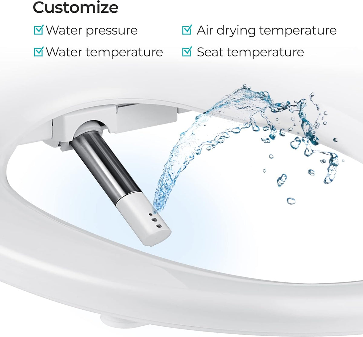 Remote Controlled Electric Bidet for Elongated Seats (CBT-I1030RW)