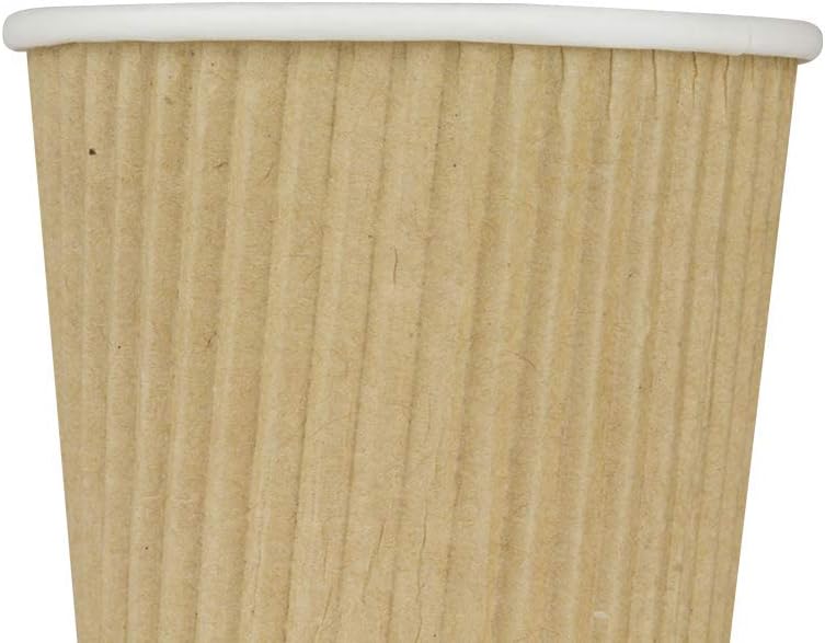 Karat Coffee Hot Cups 4oz [1,000 ct] Kraft Small Ripple Disposable Paper Cups, Ideal for Party, Picnic or Office (C-KRC504)