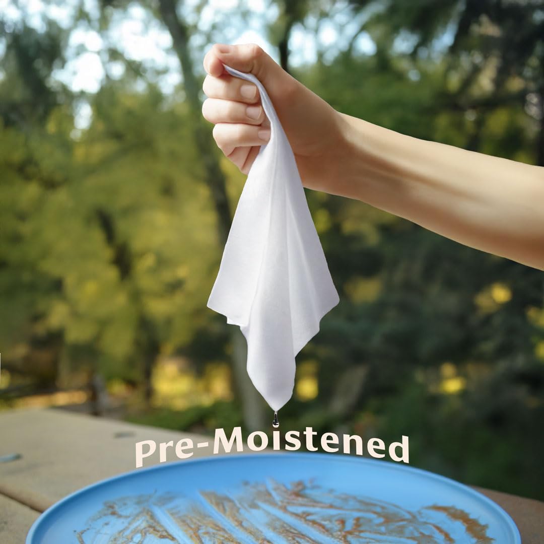 Dish Wipes | 100% Biodegradable Pre-Moistened Food-Safe Camp Kitchen Wipes | A Soap-and-Water Alternative