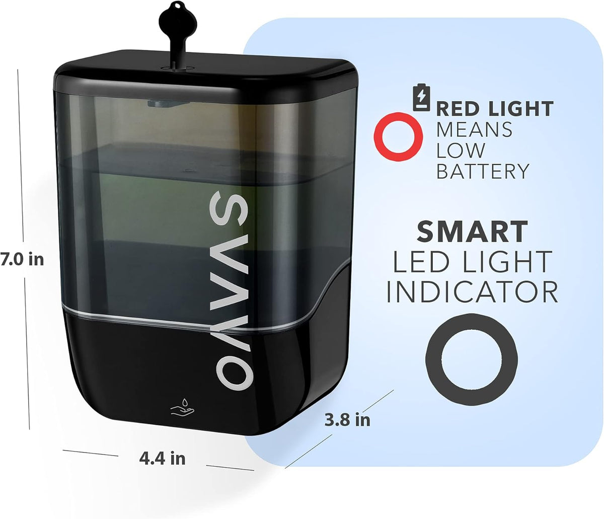 SVAVO Automatic Soap Dispenser Touchless, Hand Soap Dispenser Wall Mount, Electric Sensor Battery Operated for Offices Home Kitchen Bathroom Hotel Restaurant Commercial, 34fl.oz/1000ml Black