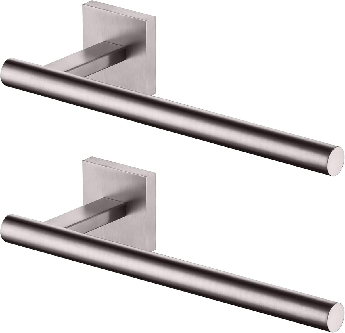 KOKOSIRI Bathroom Hand Towel Holder Brushed Nickel Bathroom Hardware, Suitable for Wall Mounted Towel Bar Screw in 2 Pack Stainless Steel, B3008BR-P2