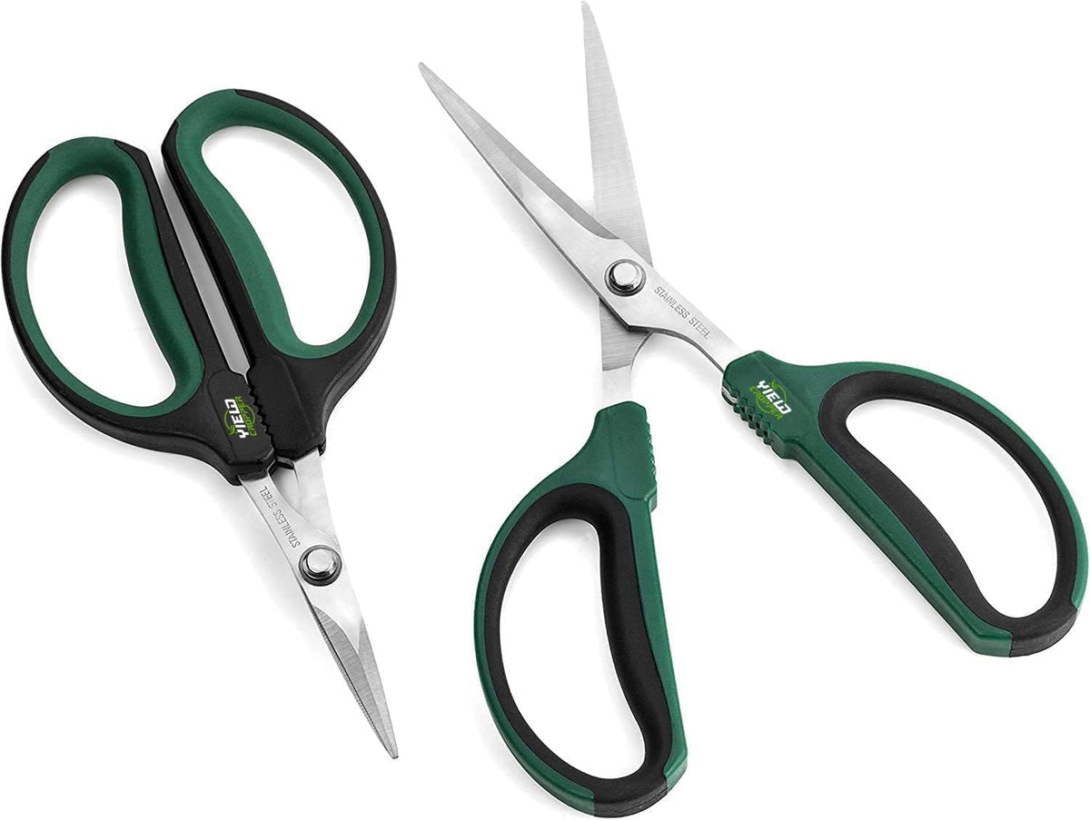 Hydroponic 2-Pack Bonsai Scissors and Plant Trimming Shears Set - Stainless Steel Pruning Shears for Indoor Gardening, Succulent Harvest, and Precision Plant Care