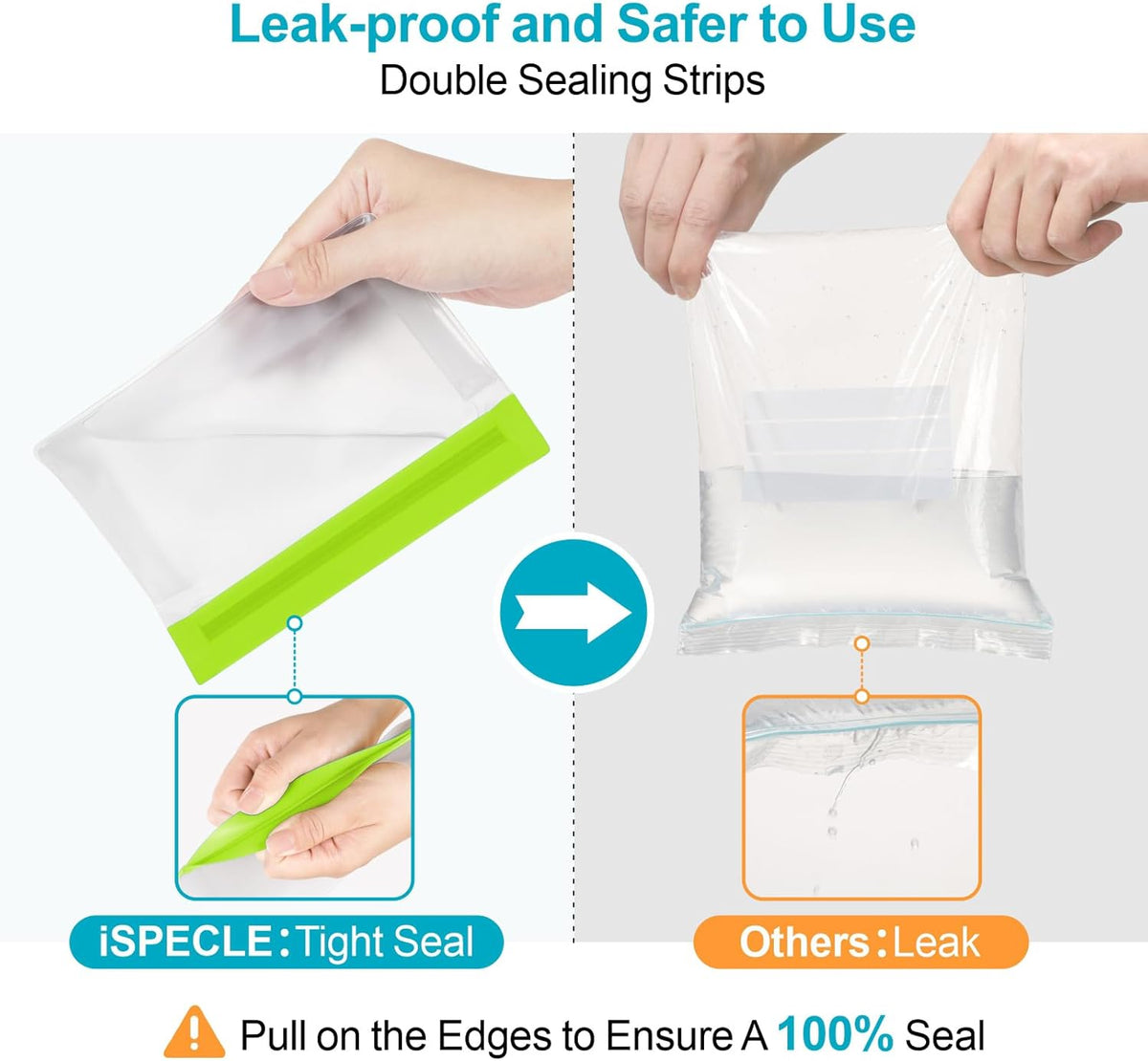 iSPECLE Reusable Freezer Bags - 6 Pack Gallon Freezer Bags BPA-Free with Stand-Up Bottom and Label, Easy to Get Frozen Meat, Vegetables, Fruit, Leakproof Freezer Bags Keep Food Fresh, Green